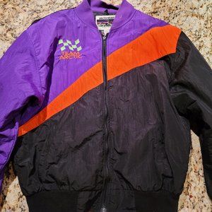 Vintage 90s Arctic Cat Jacket Windbreaker Neon Bomber Large L Purple Orange